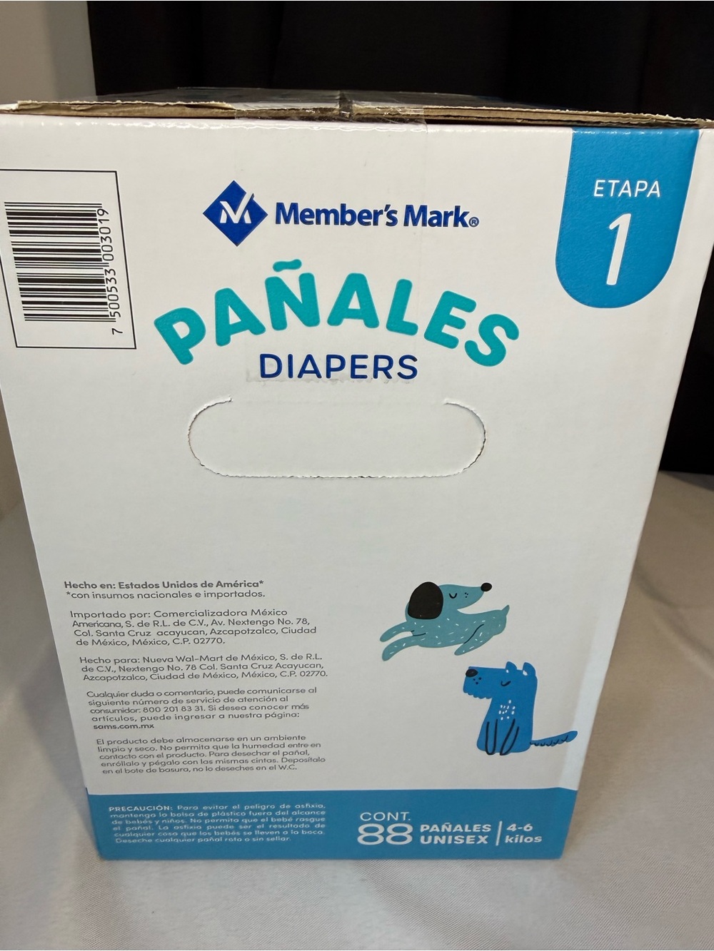 Member's Mark Pañales Diapers Size 1 - 88 Count (8-14lbs) NEW BOX - Picture 5 of 5